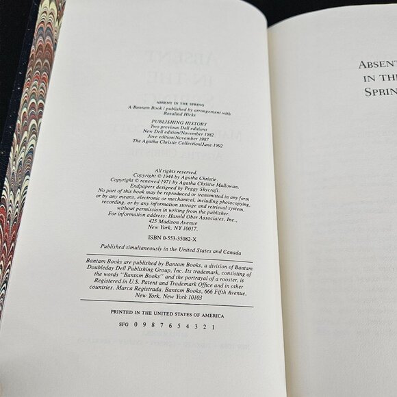 Mary Westmacott Absent In The Spring Hardcover Leatherette Agatha Christie USA - Picture 2 of 12